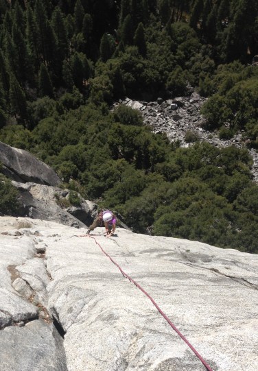 Following on Superslide (5.9) in the Royal Arches area 