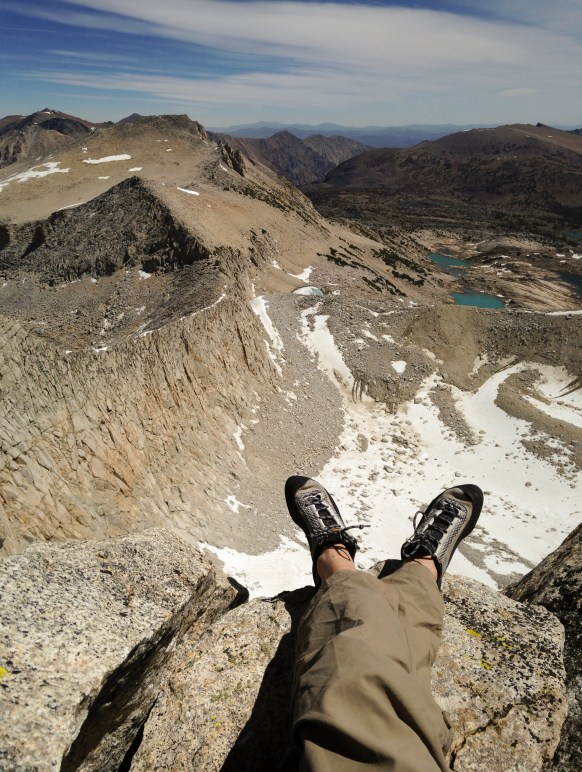 Right before hitting the summit I found this little nook that was protected from the 60mph + winds that we were battling along the ridge. Generally I love taking lunch on the summit and reveling in the day's accomplishment, but this time we decided to choose comfort over glory for our lunch spot!