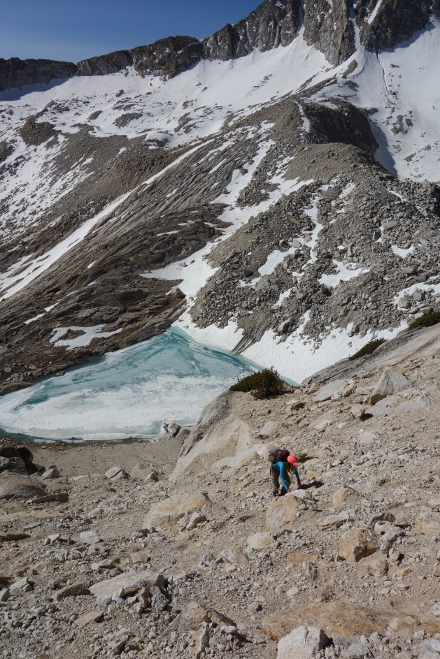 the approach to conness is only 4 miles long but damn is it steep! Part of the reason I love alpine climbing in the High Sierra   is the fact that with just a little bit of work you are exposed to some breathtaking scenery. Some sport crags certainly boast their own aesthetic appeal... but the high mountain country is one of my favorite landscapes and it is always a joy to be there, huffing and puffing on my way to a mountain. Even if we bail, it makes the trip worth it.  